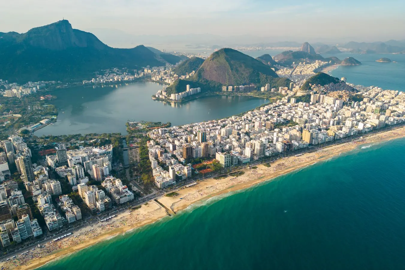 Vista aérea de Ipanema, do Leblon e da Lagoa Rodrigo de Freitas