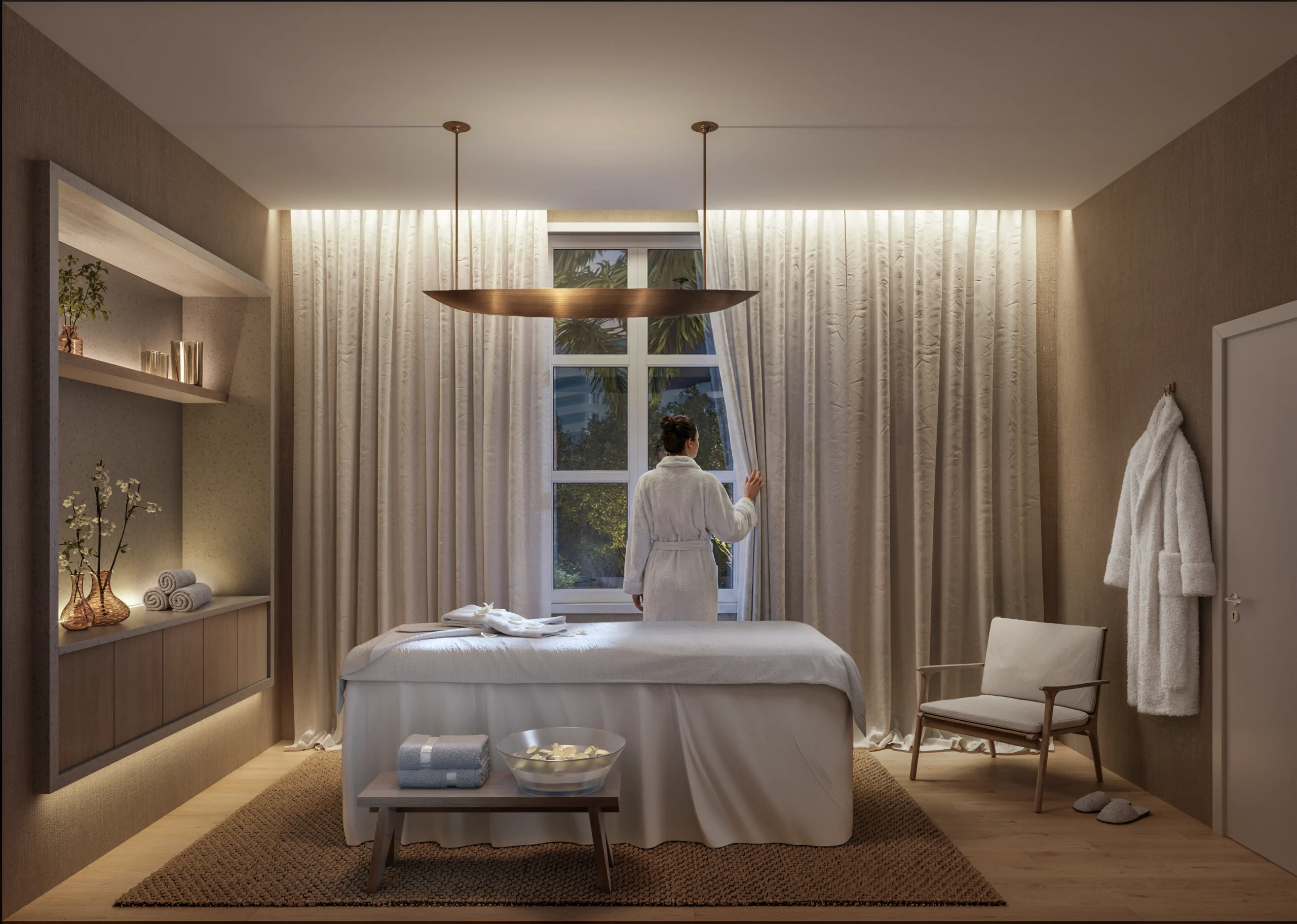 Spa externo do Symphony com hidromassagem ao ar livre